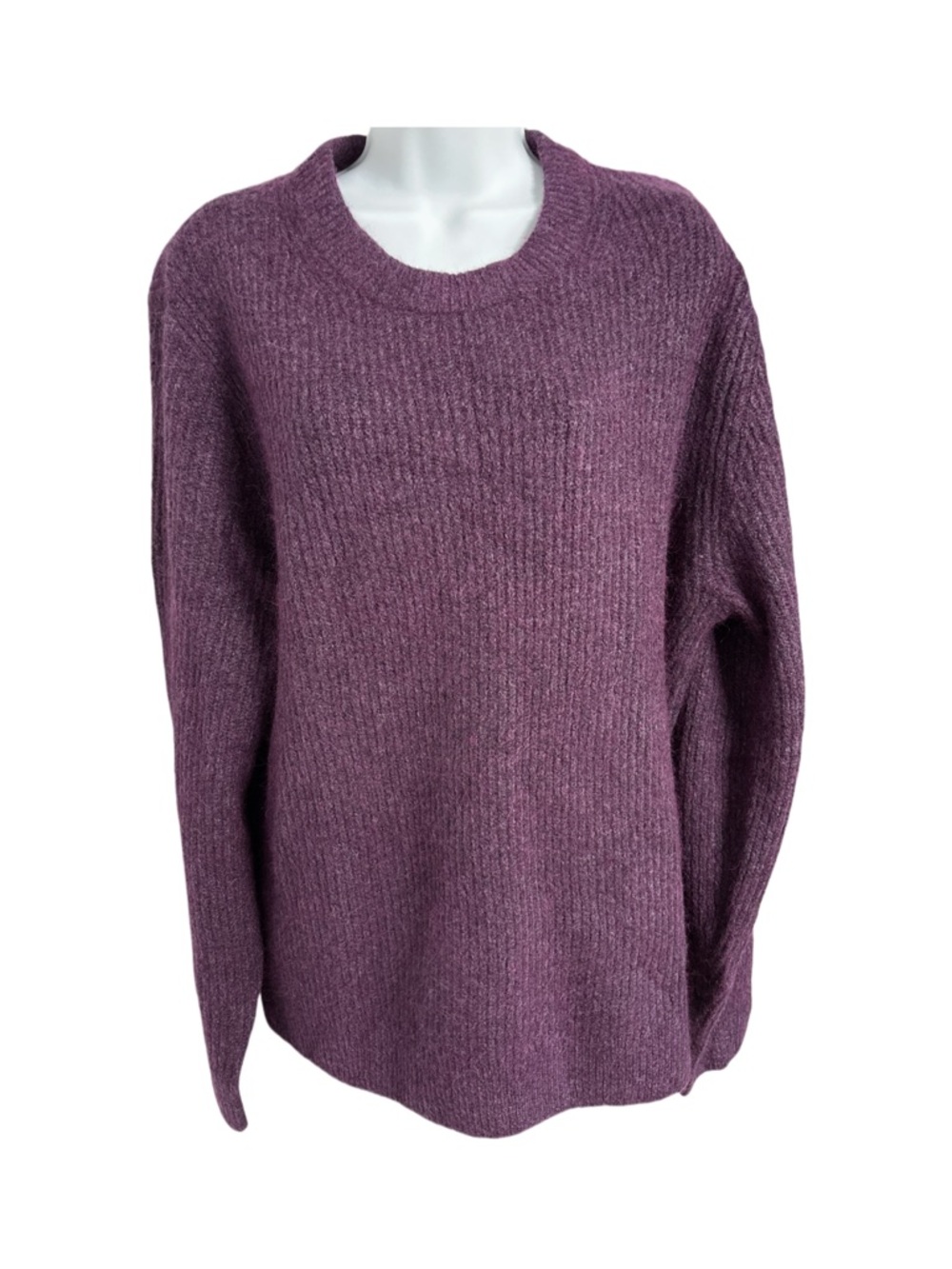 NWT Lululemon Alpaca Blend Crewneck Sweater Purple Plum Cozy Ribbed Knit Sz L